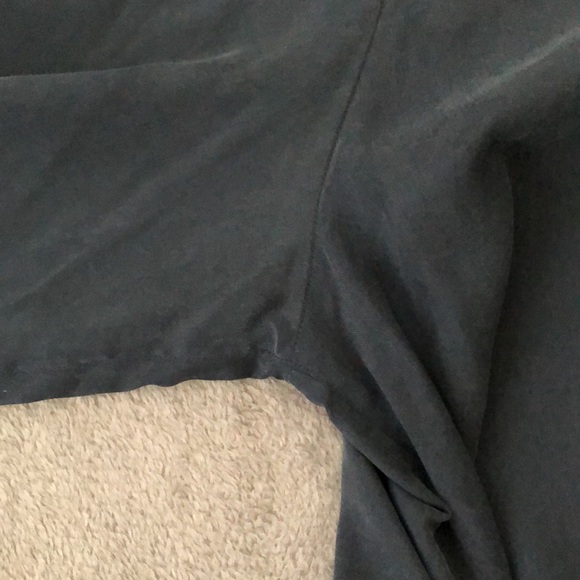 Vintage Navy 100% Silk Button Down Blouse - Picture 10 of 10